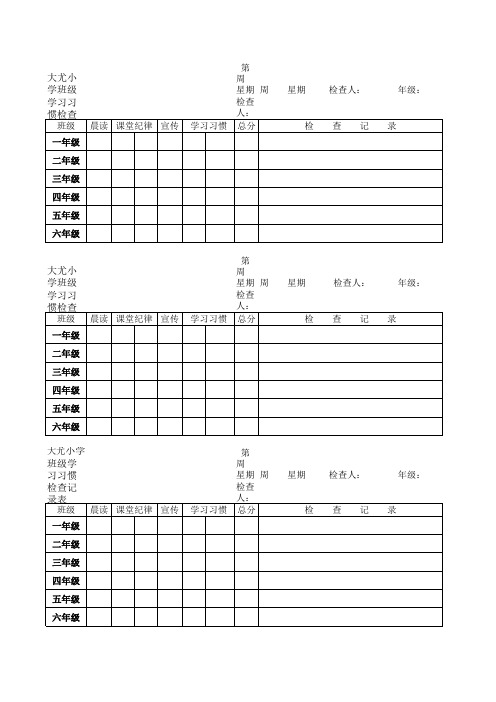 学生学习习惯检查表16.1