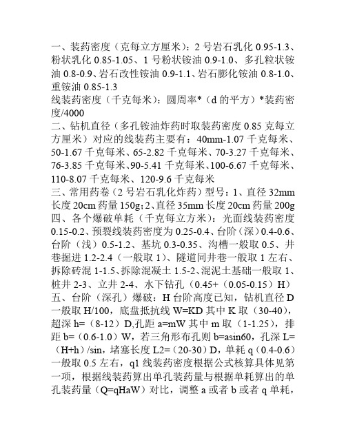 初中高爆破工程技术人员考试爆破设计相关参数计算方法