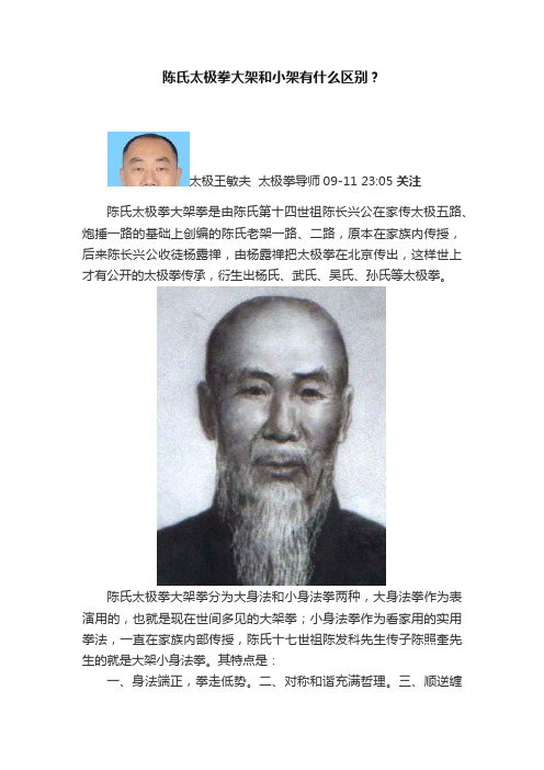 陈氏太极拳大架和小架有什么区别？