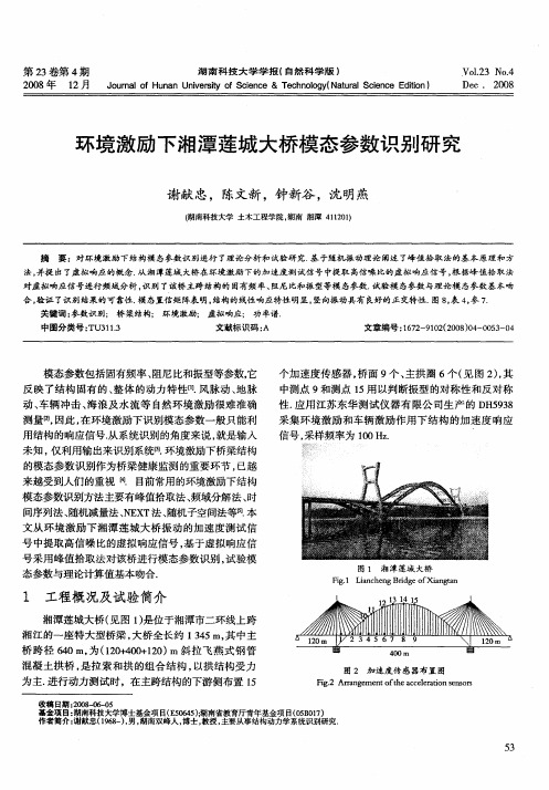 环境激励下湘潭莲城大桥模态参数识别研究