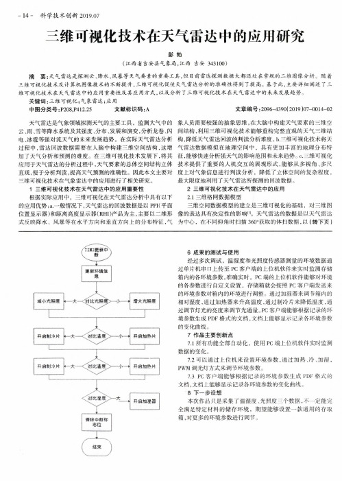 三维可视化技术在天气雷达中的应用研究