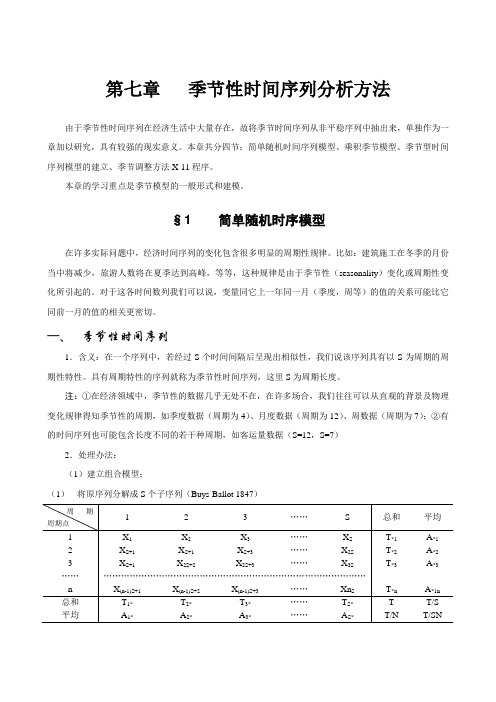 季节性时间序列分析方法