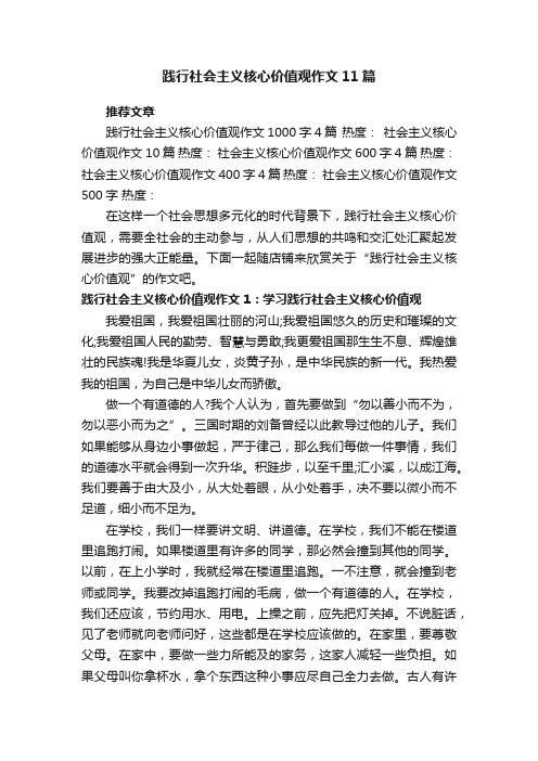 践行社会主义核心价值观作文11篇