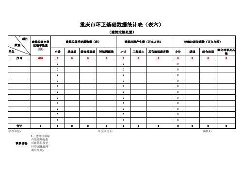 建筑垃圾基础数据表