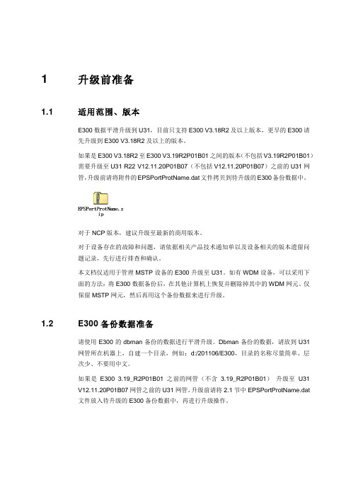 E300网管至U31网管升级指导