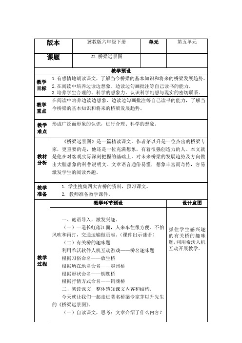 冀教版六年级语文下册《五单元  22 桥梁远景图》教学设计_24