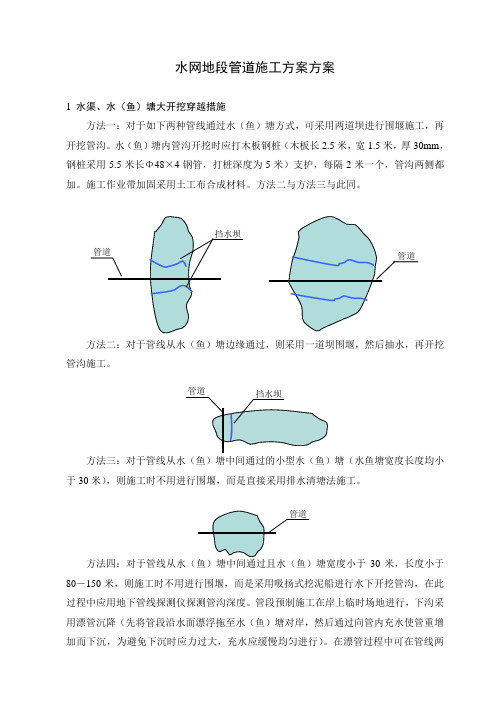 线路水网地段管道施工方案-通用模版