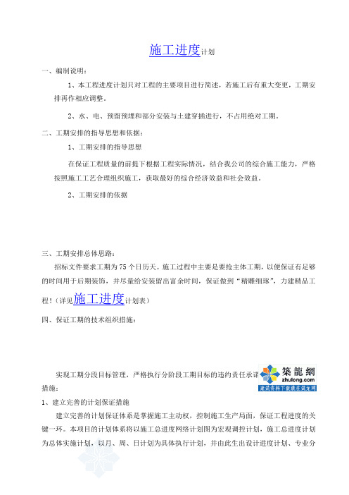 办公楼工程施进度计划