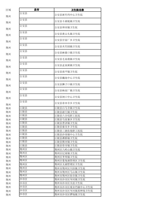 湖北省卫生院明细