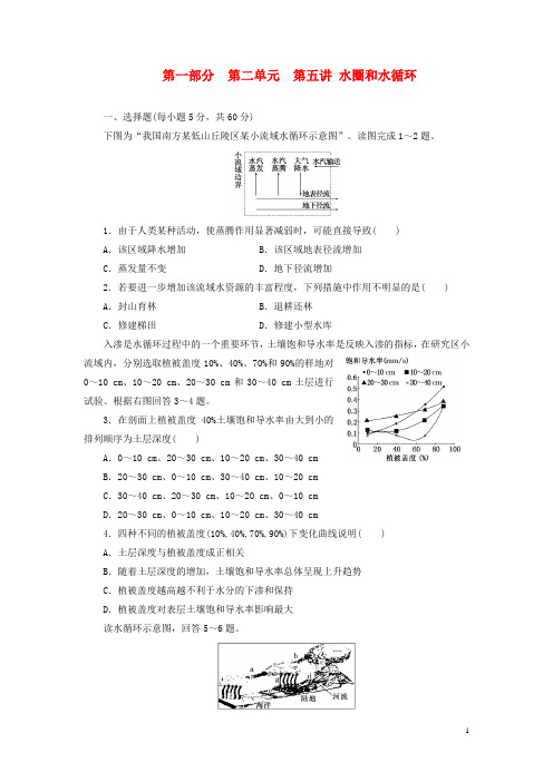 【三维设计】2014高考地理一轮复习 第一部分 第二单元 第五讲 水圈和水循环教师配选作业(含解析) 鲁教版