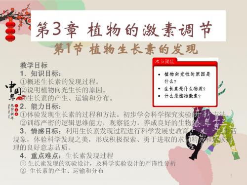 高中生物必修3 稳态与环境3.1植物生长素的发现(24张)(优秀课件)