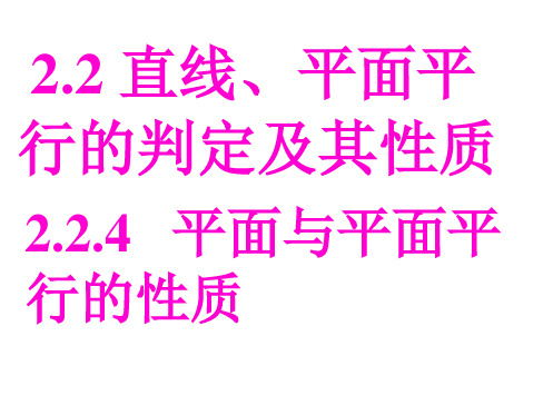 高中数学人教A版必修二平面与平面平行的性质课件)