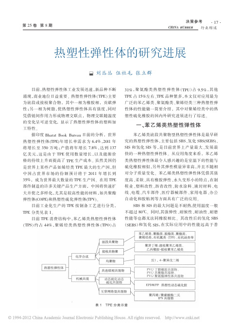 热塑性弹性体的研究进展