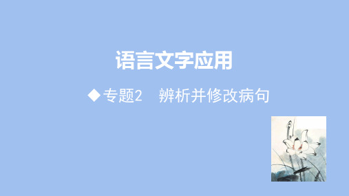 2020山东高考二轮语文课件：语言文字应用 专题2.辨析并修改病句