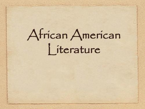 African American Lit