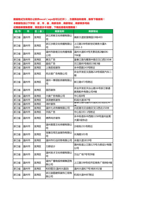 2020新版浙江省温州市龙湾区文化传媒有限公司工商企业公司商家名录名单黄页联系电话号码地址大全94家