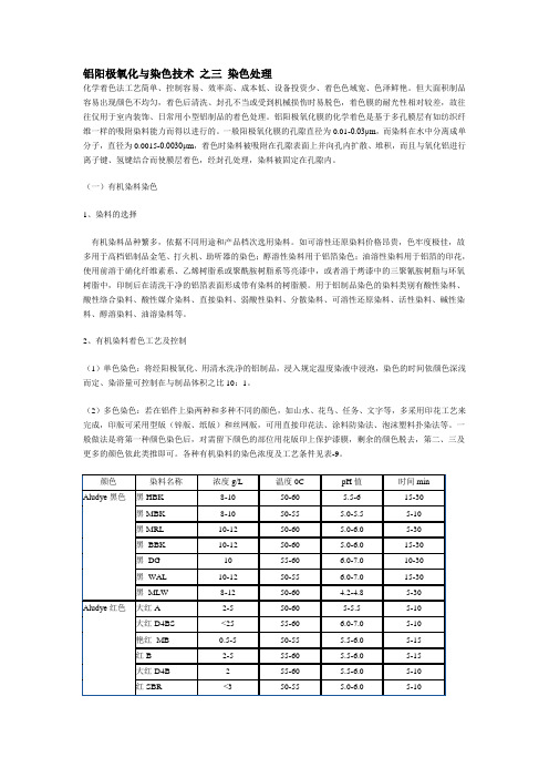 铝阳极氧化与染色技术 之三 染色处理