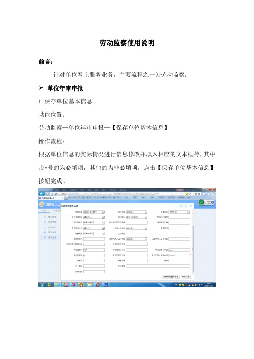 劳动监察使用说明