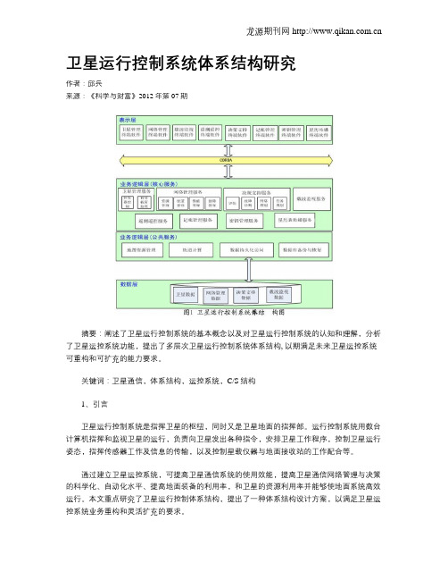 卫星运行控制系统体系结构研究