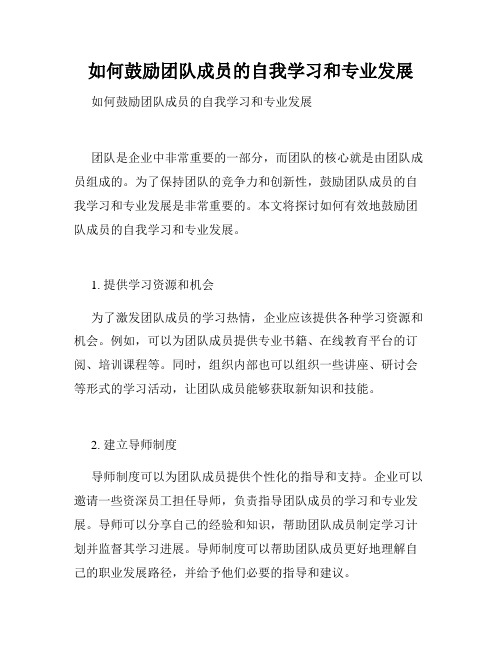 如何鼓励团队成员的自我学习和专业发展 