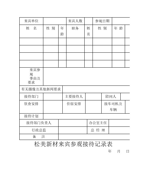 来访登记表