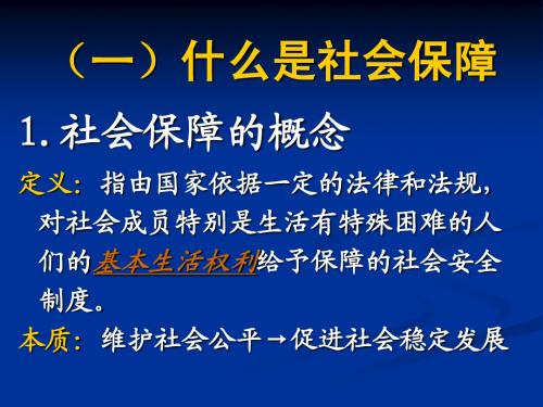 社会经济学第15章社会保障