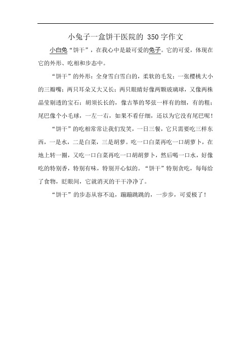 小兔子一盒饼干医院的 350字作文
