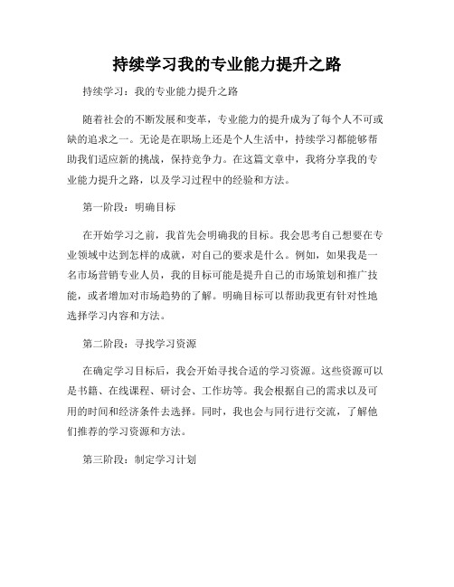 持续学习我的专业能力提升之路