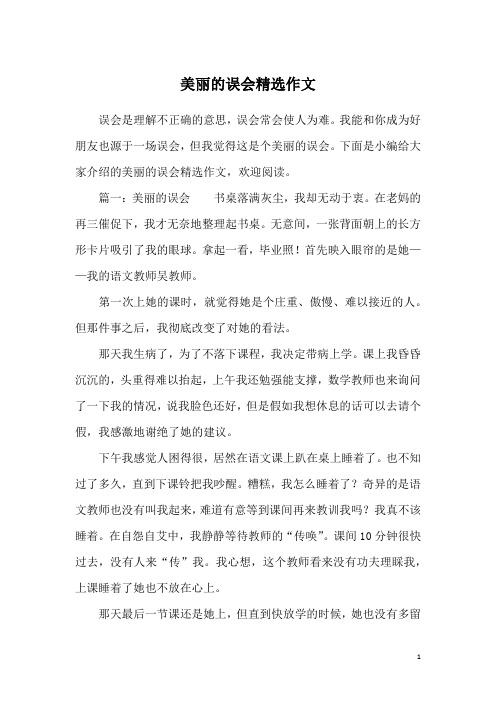 美丽的误会精选作文