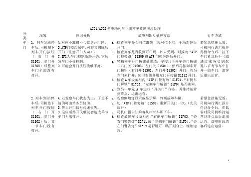 AC01AC02型电动列车正线常见故障应急处理