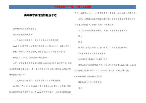 高中数学线性规划题型总结