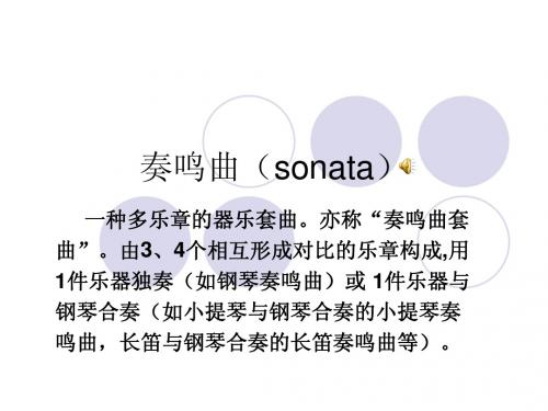 音乐鉴赏之奏鸣曲(sonata)