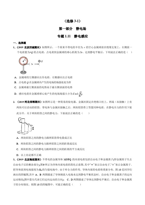 20版高考物理试题库专题111静电感应(原卷版)