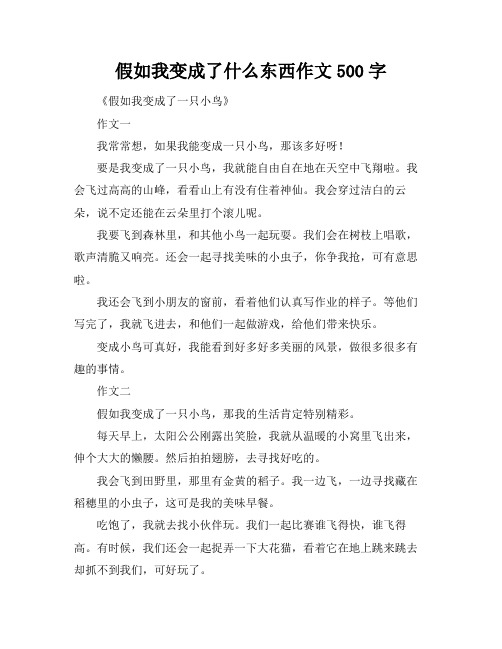 假如我变成了什么东西作文500字