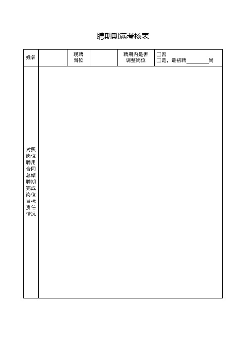 聘期期满考核表