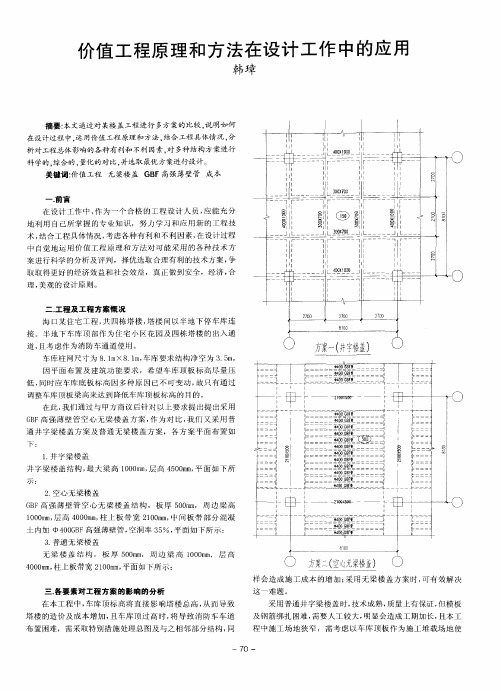 价值工程原理和方法在设计工作中的应用