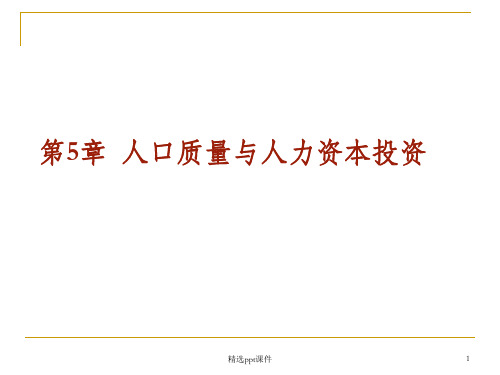 人口质量与人力资本投资ppt课件