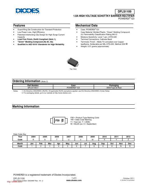 DFLS1100-7;中文规格书,Datasheet资料