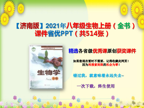 【济南版】2021年八年级生物上册(全书)课件省优PPT(共514张)