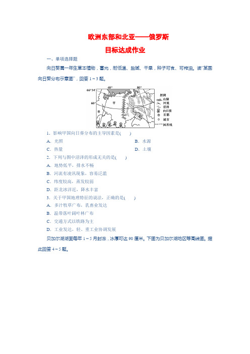 高二地理欧洲东部导学案