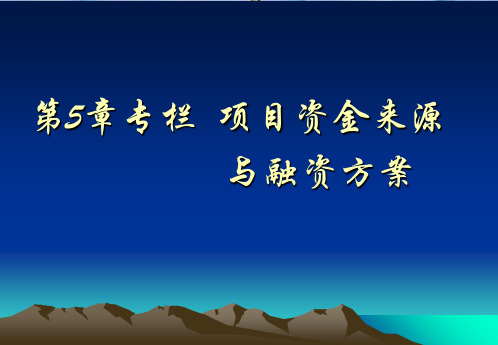 项目资金来源及筹资方案评估-PPT精选文档