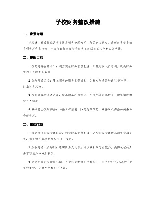 学校财务整改措施