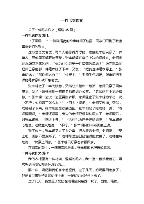 关于一件毛衣作文（精选35篇）