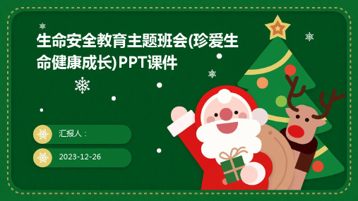 生命安全教育主题班会(珍爱生命健康成长)PPT课件(模板)