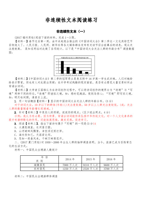 (完整版)新人教版七年级语文非连续性文本阅读训练及答案