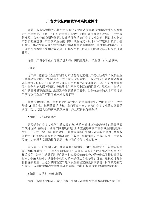 广告学专业实践教学体系构建探讨