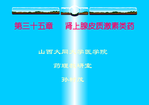 第三十五章肾上腺皮质激素类药山西大同大学医学院药理教研室孙树茂