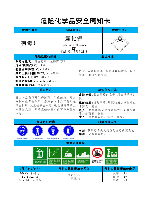 氟化钾-危险化学品安全周知卡