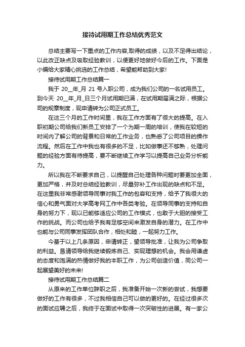 接待试用期工作总结优秀范文