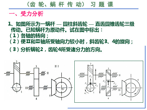 齿轮蜗杆习题课